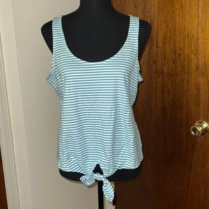 🆕GAP Aqua Blue/White Stripe Tank